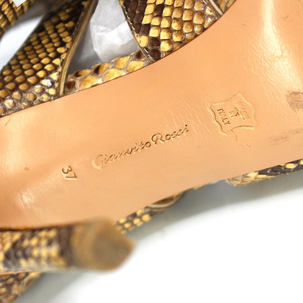 Gianvito Rossi Python Sandals Cut Out Leather Lac… - image 8